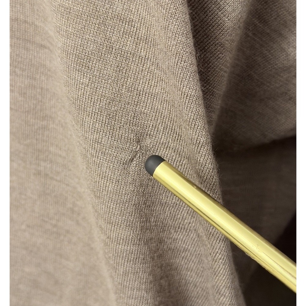 Brunello Cucinelli Cashmere Wool Blend V Neck Beige Brown Sweater Men's Large/52 - Picture 9 of 14